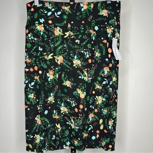LuLaRoe Large(14-16)-Black‎ Floral Pencil Skirt stretchy NWT summer Cassie